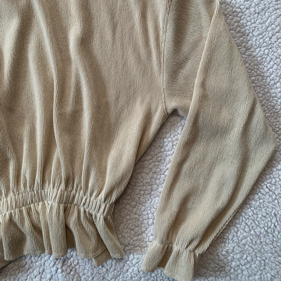 Zara Ribbed Peplum Long Sleeved Top - Picture 3 of 9